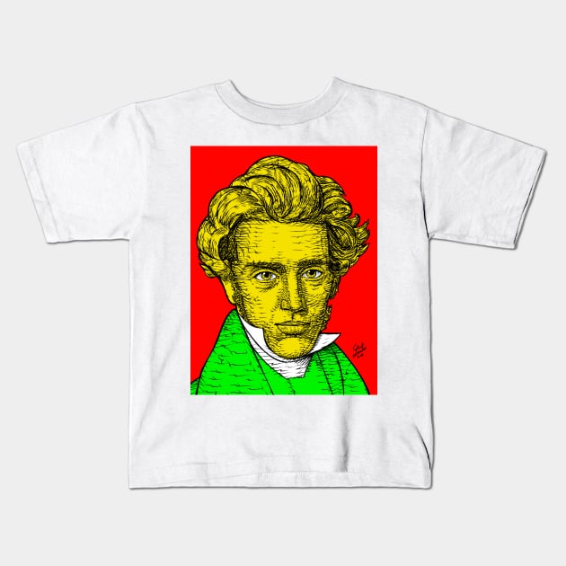 SOREN KIERKEGAARD portrait .1 Kids T-Shirt by lautir